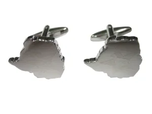 Zimbabwe Map Shape and Flag Design Cufflinks