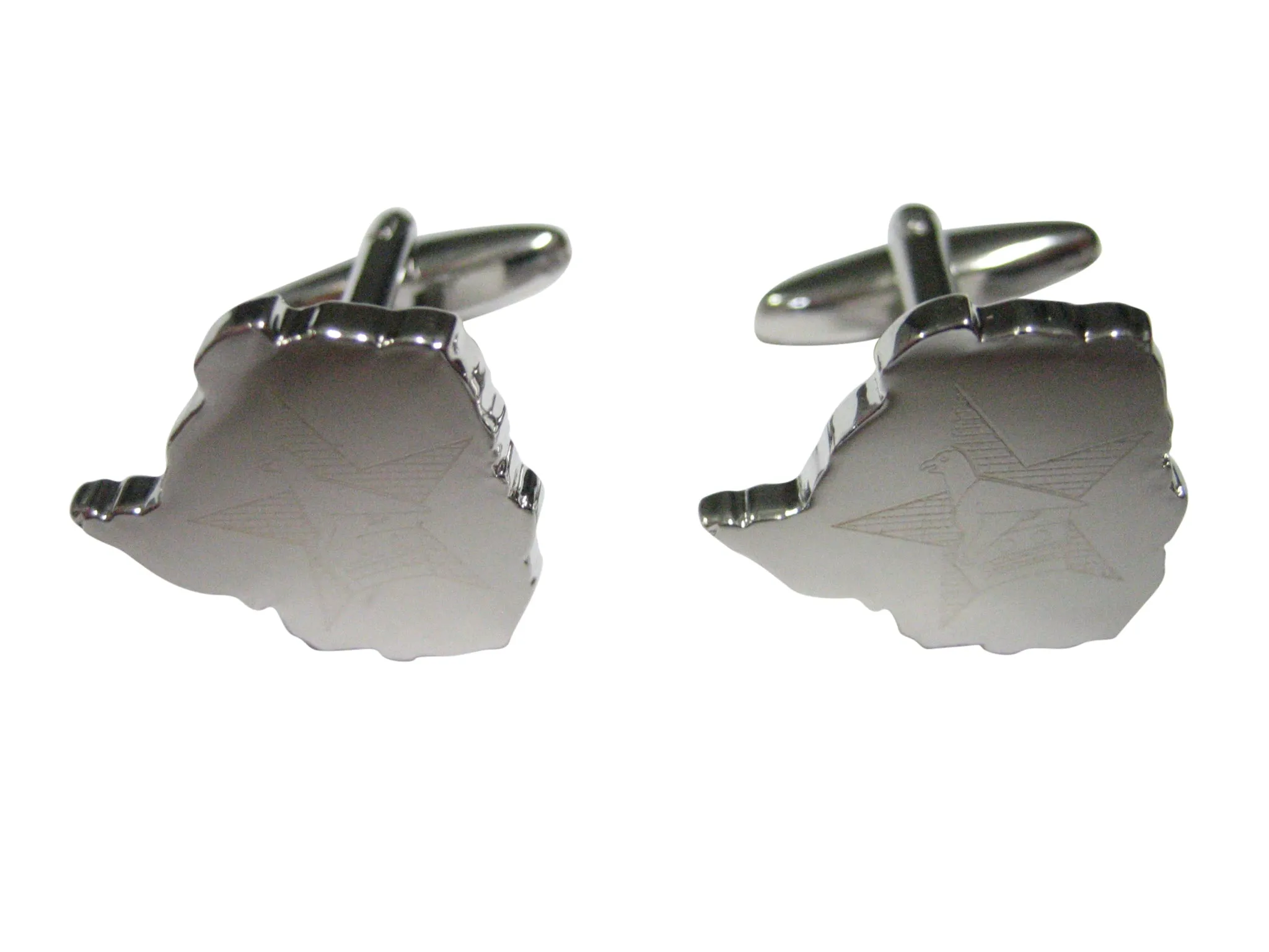 Zimbabwe Map Shape and Flag Design Cufflinks