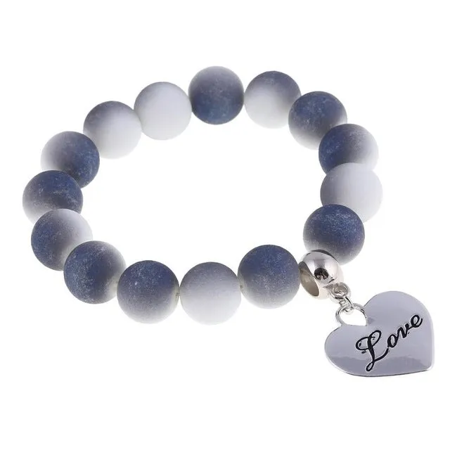 ZOSHI Romantic Vintage Bracelets For Women Heart Pendant Bracelets with crystal Shambhala Beads Fit Pan Bracelets Jewelry